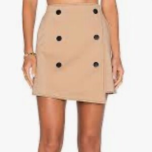 C/MEO Collective Tan Wrap Mini Skirt